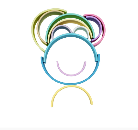 Dena Toys 12pcs Pastel Rainbow Stacking Toy