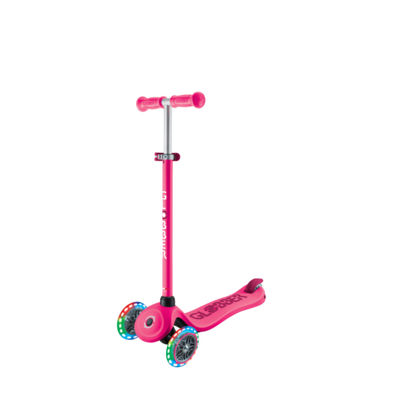 Globber Go Up Sporty Lights Convertible Scooter - Fuchsia/ Dark Pink