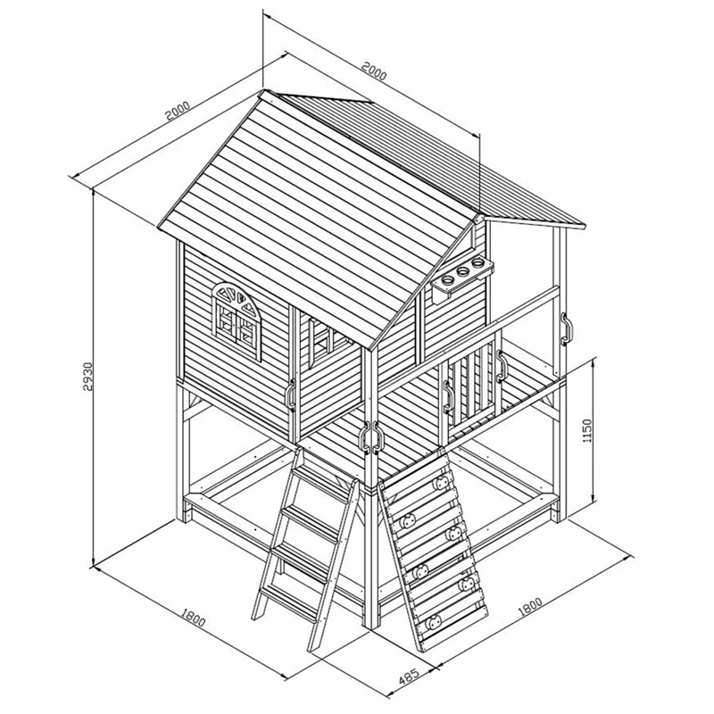 ALL 4 KIDS Aiden Huge Cubby House with Slide and Sand Pitch