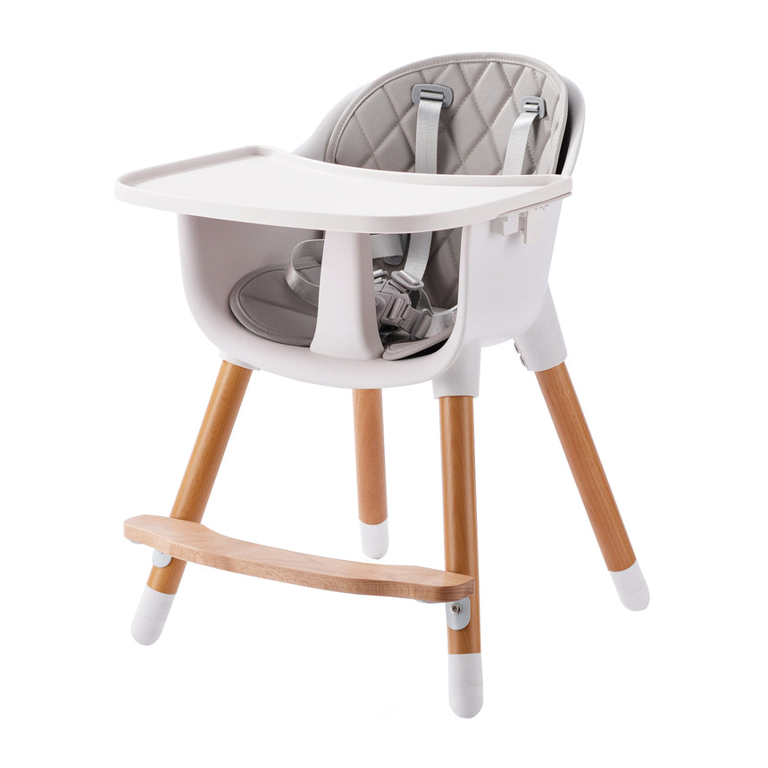JOY BABY Amelia 2-in-1 Timber Highchair - Grey