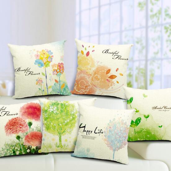 All 4 Kids 45cm Square Throw Pillow Cushion Cover - Summer Flower