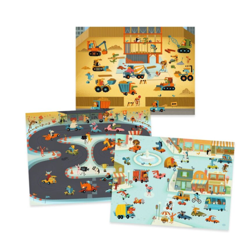 Djeco Asphalt Construction & Racing 100 Decals with 3 Backgrounds