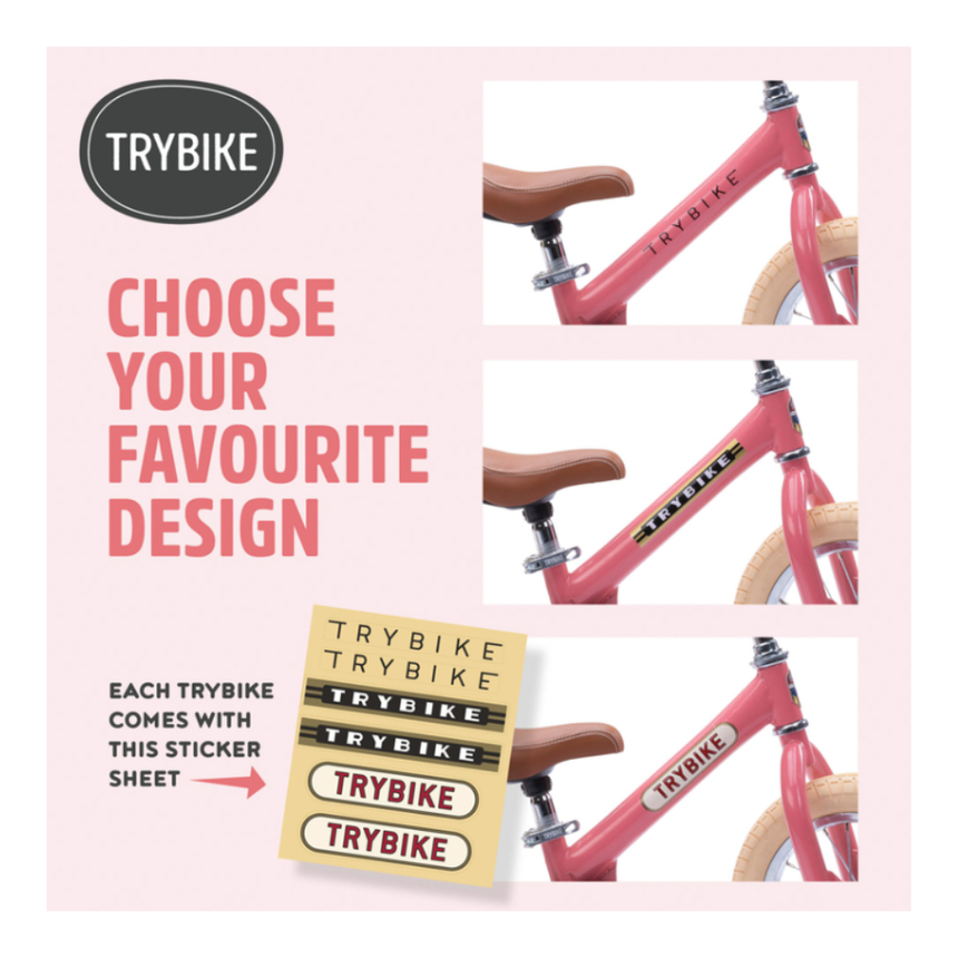 Trybike 2 in 1 Steel Balance Bike & Tricycle – Vintage Pink