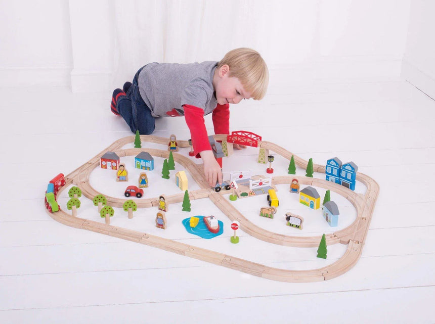 Bigjigs Rail Town and Country Train Set