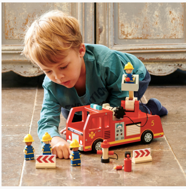 Tender Leaf Toys Wooden Fire Engine
