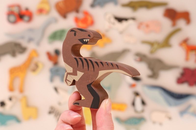 Tender Leaf Toys Wooden Animal Velociraptor