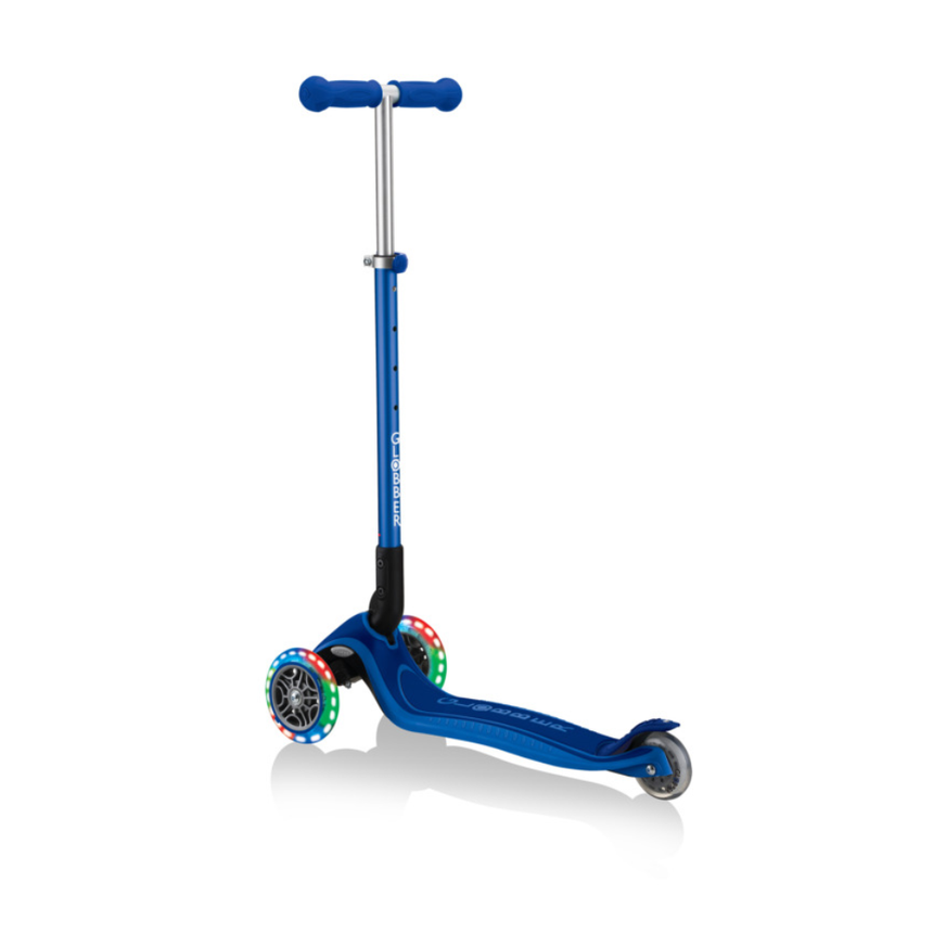 Globber Primo FOLD PLUS LIGHTS Scooter - Emerald Green/ Navy Blue