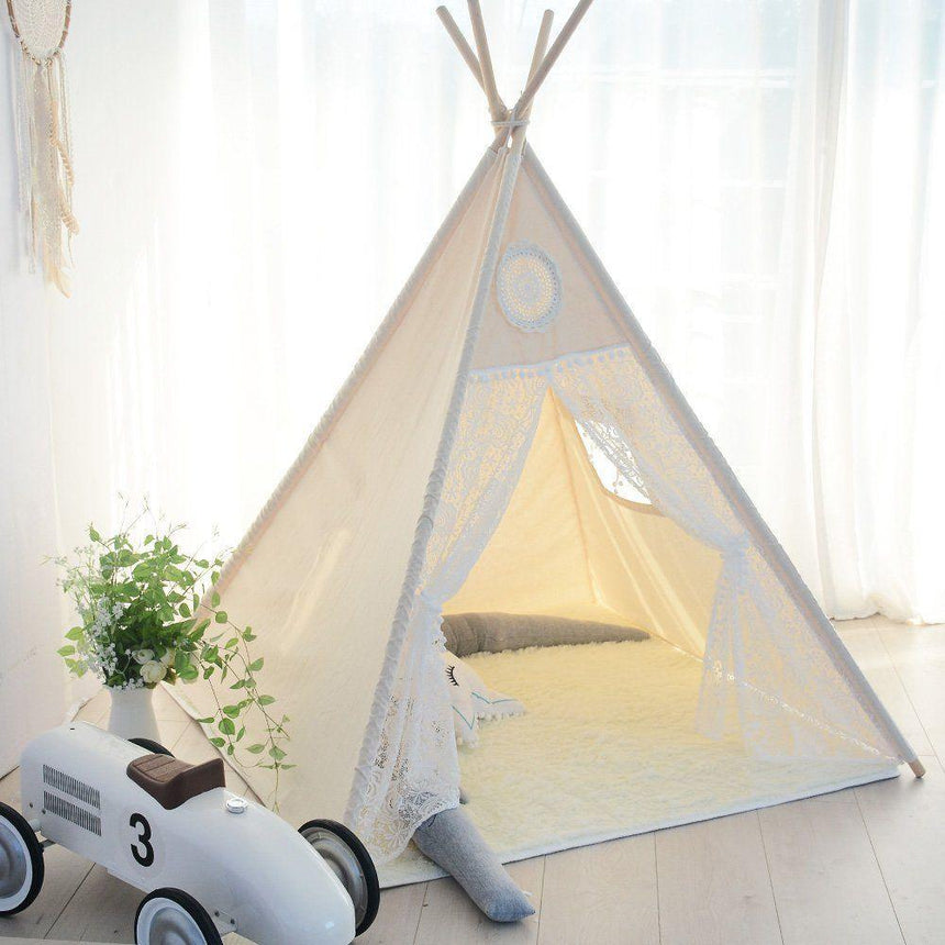 ALL 4 KIDS Allison Lace Kids Square Teepee Tent