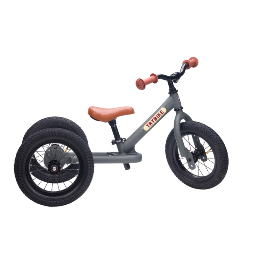 Trybike 2 in 1 Steel Balance Bike & Tricycle – Vintage Grey