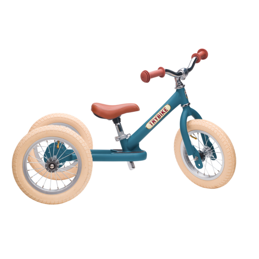 Trybike 2 in 1 Steel Balance Bike & Tricycle – Vintage Blue