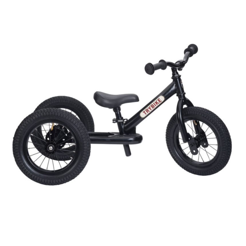 Trybike 2 in 1 Steel Balance Bike & Tricycle – Vintage Black