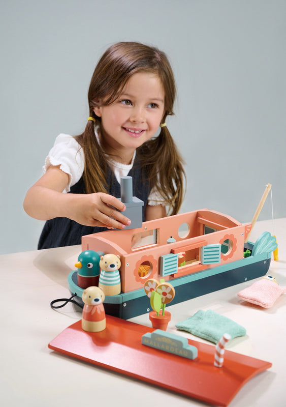 Tender Leaf Toys Wooden Little Otter Canal Boat Play Set