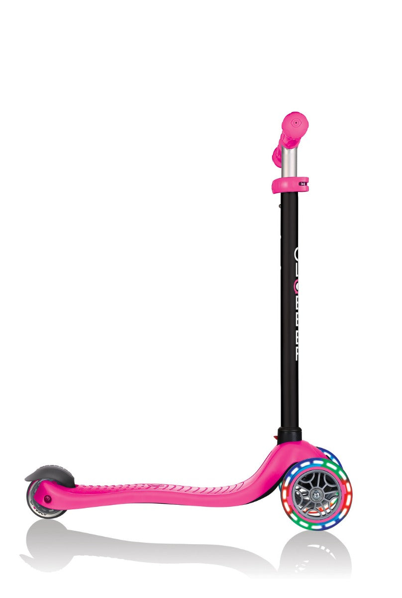 Globber Go Up Sporty Lights Convertible Scooter - Pink