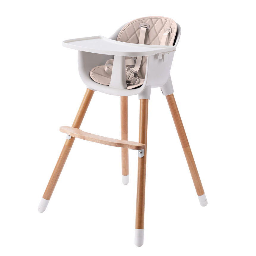 JOY BABY Amelia 2-in-1 Timber Highchair - Beige