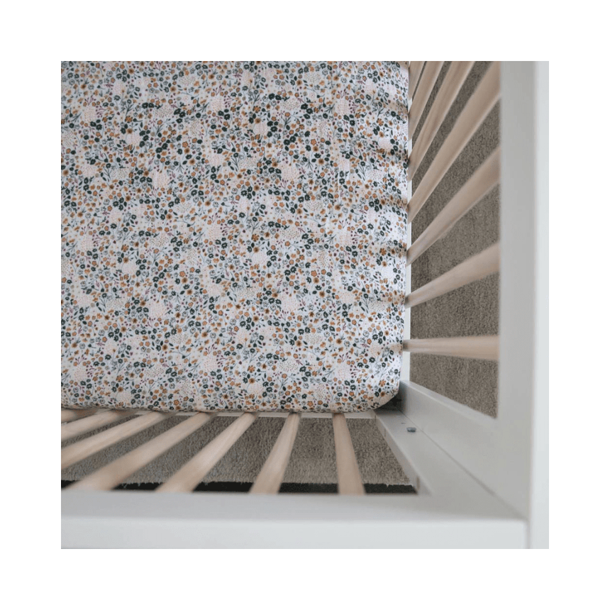 Little Unicorn Muslin Fitted Cot Sheet - Pressed Petals