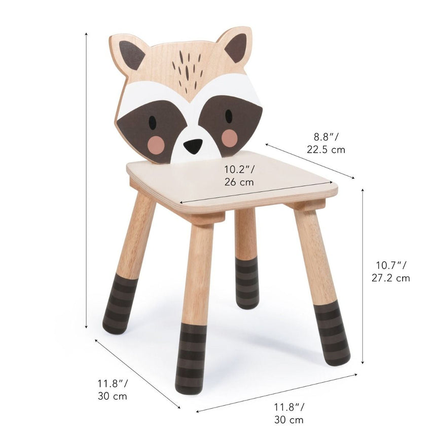 Tender Leaf Toys Kids Wooden Forest Raccoon Chair