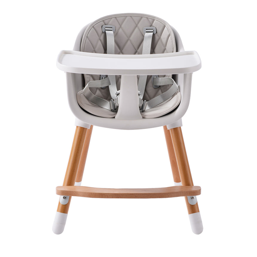 JOY BABY Amelia 2-in-1 Timber Highchair - Grey