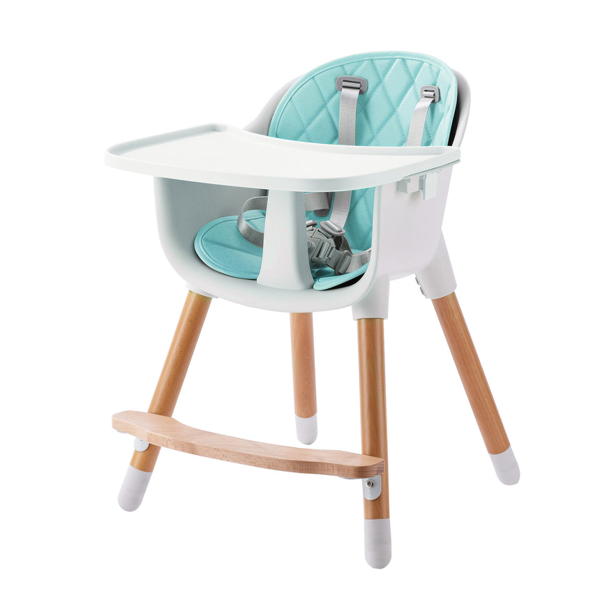 JOY BABY Amelia 2-in-1 Timber Highchair - Blue