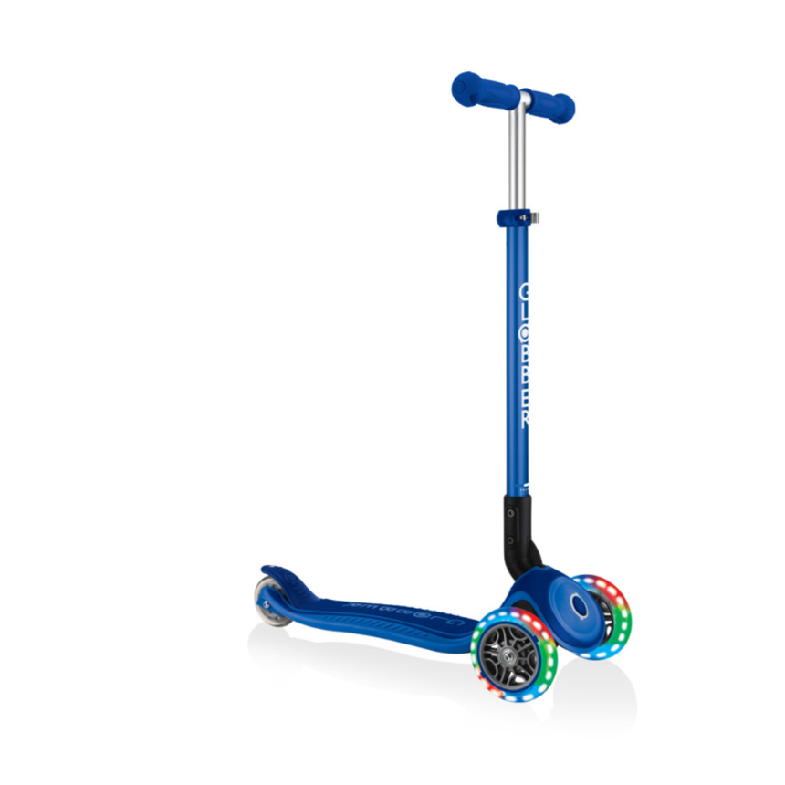 Globber Primo FOLD PLUS LIGHTS Scooter - Emerald Green/ Navy Blue