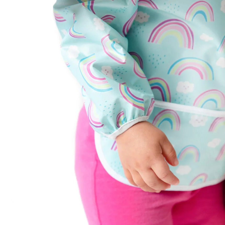 Bumkins Waterproof Sleeved Bib - Rainbows