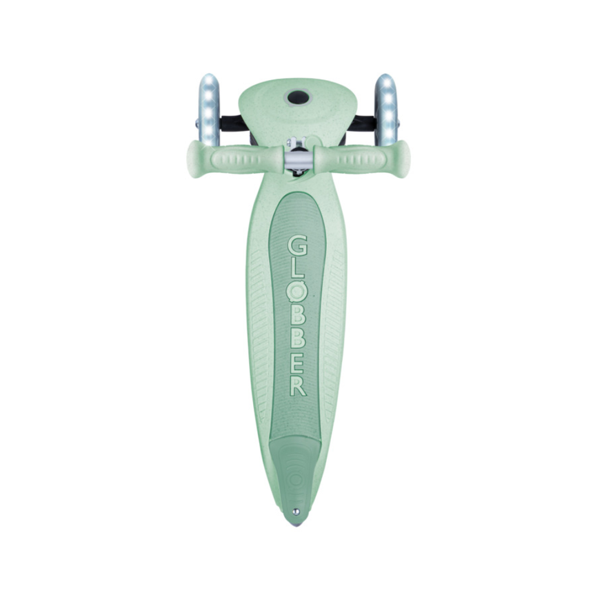 Globber ECOLOGIC JUNIOR Foldable Scooter with Lights - Pistachio