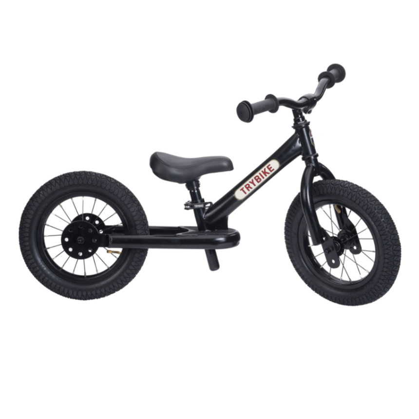 Trybike 2 in 1 Steel Balance Bike & Tricycle – Vintage Black