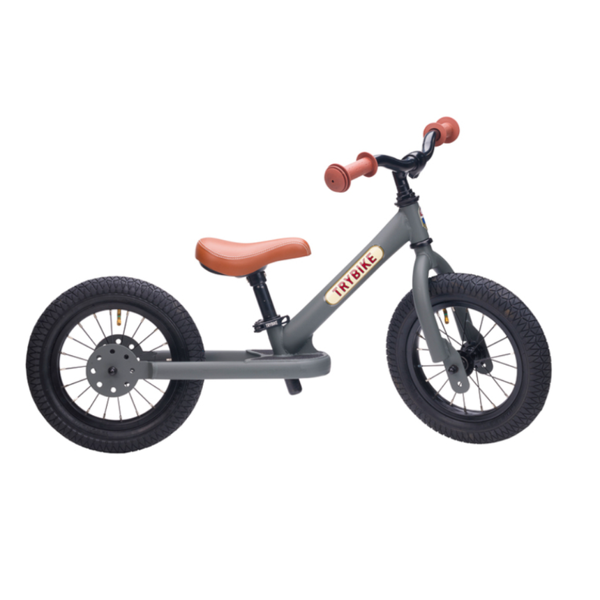 Trybike 2 in 1 Steel Balance Bike & Tricycle – Vintage Grey