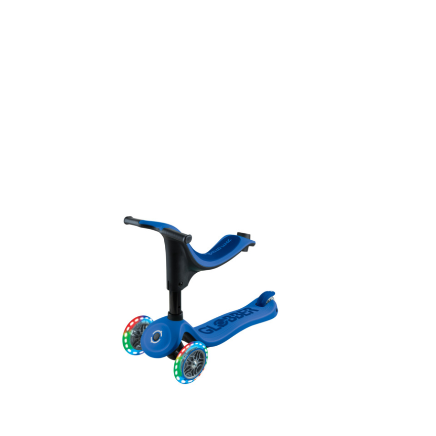 Globber Go Up Sporty Lights Convertible Scooter - Navy Blue/ Dark Navy Blue