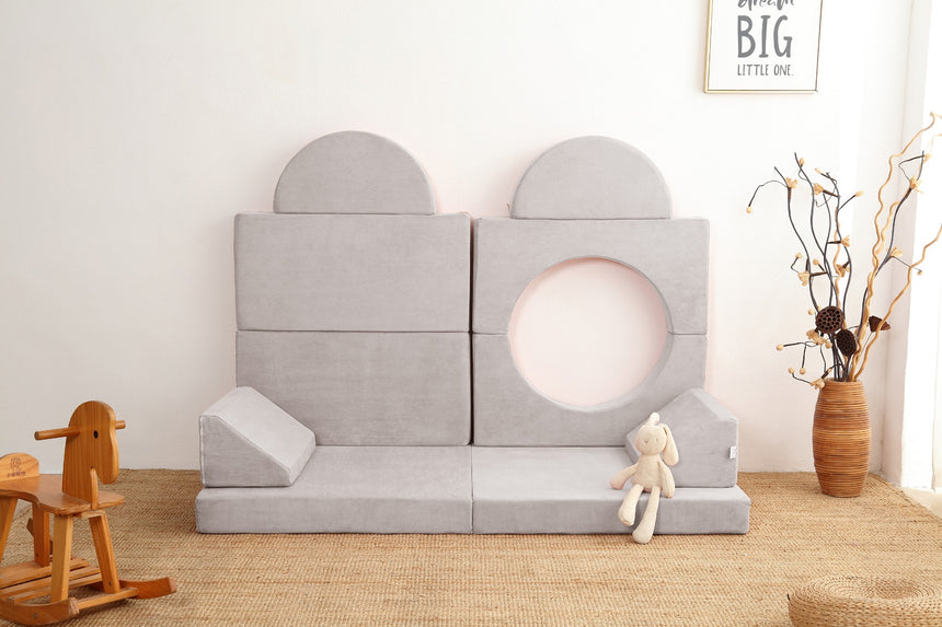 All 4 Kids Ollie 10 PCS Modular Play Couch Set - Cream