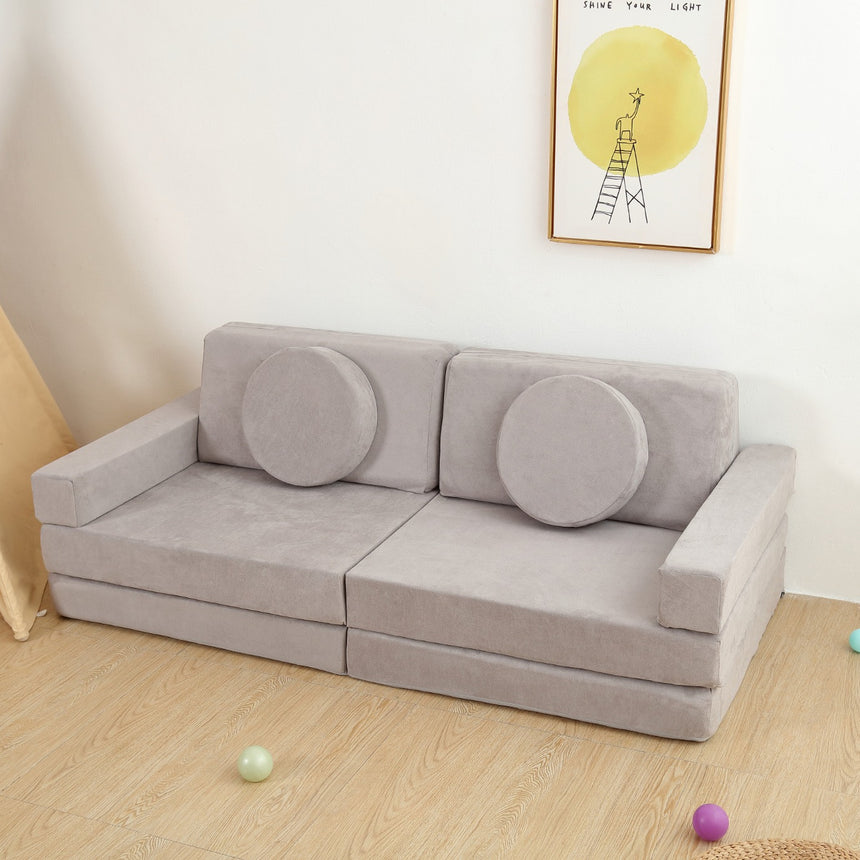 All 4 Kids Ethan 10 PCS Play Couch - Grey
