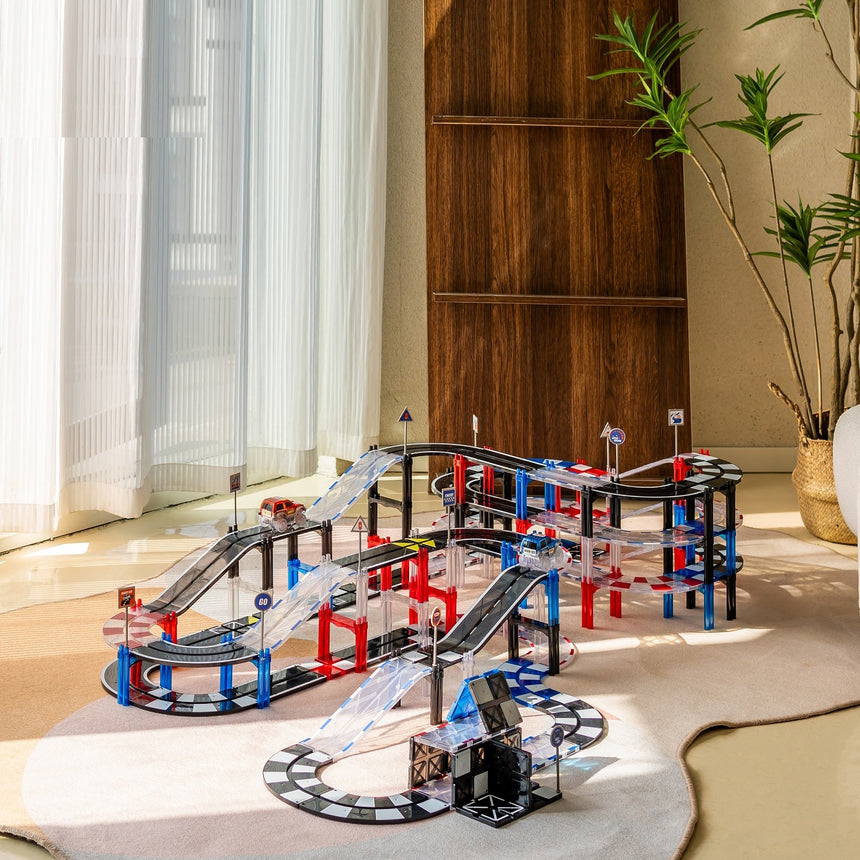 MNTL Classic Magnetic Track Car Set 101 Pcs