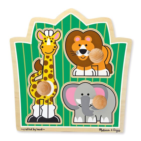 Melissa & Doug Jungle Friends Knob Puzzle 3 Piece