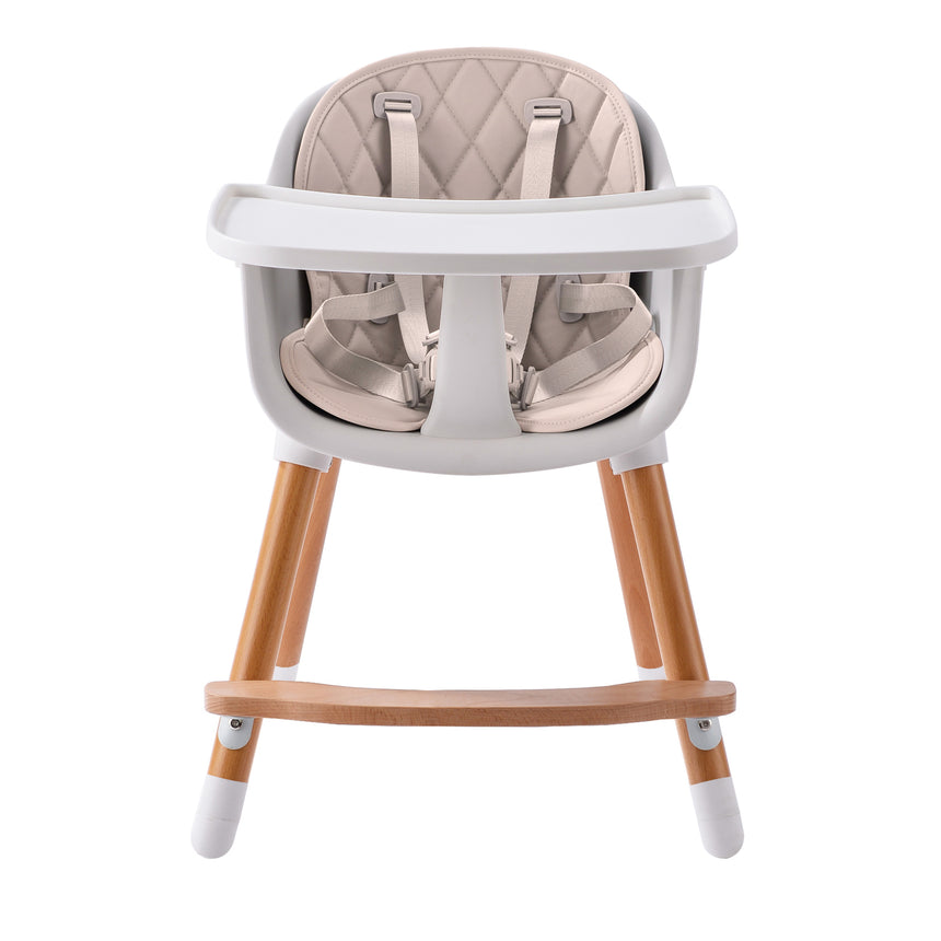 JOY BABY Amelia 2-in-1 Timber Highchair - Beige