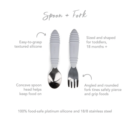 Bumkins Spoon and Fork - Grey