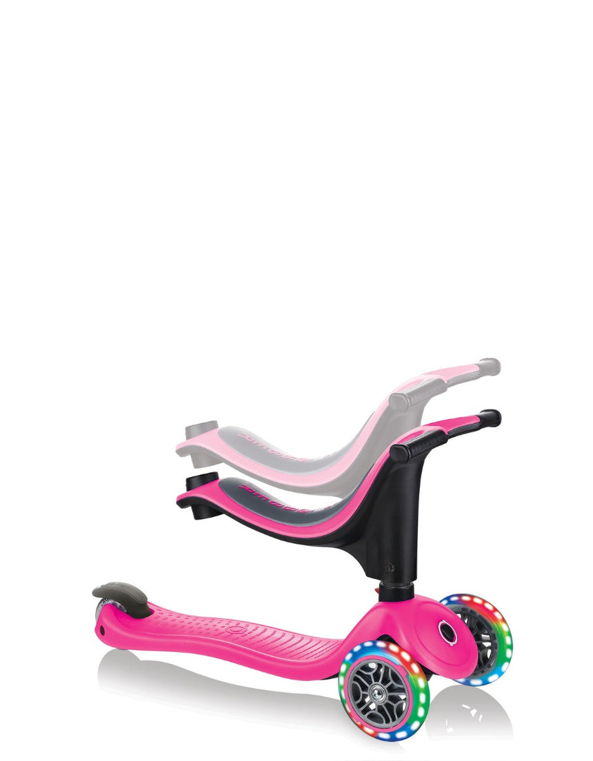 Globber Go Up Sporty Lights Convertible Scooter - Pink