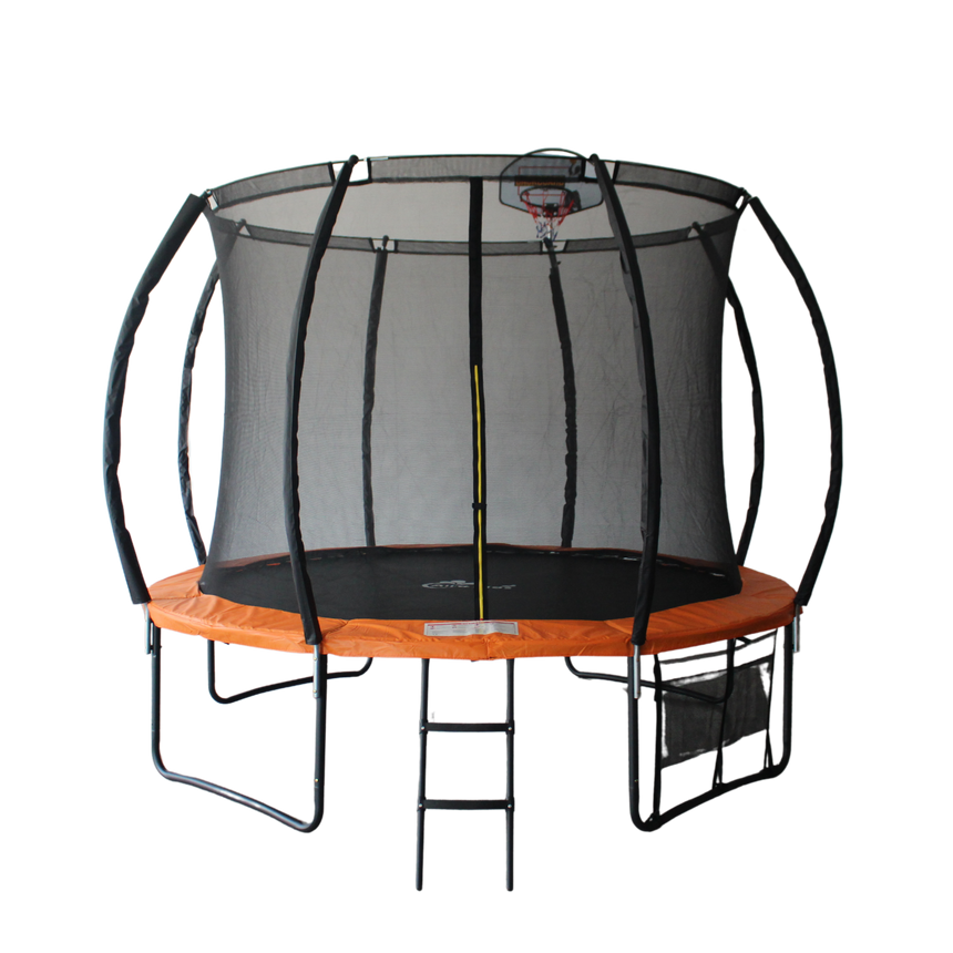 ALL 4 KIDS 10 FT Jump Zone Spring Trampoline with Basketball Board