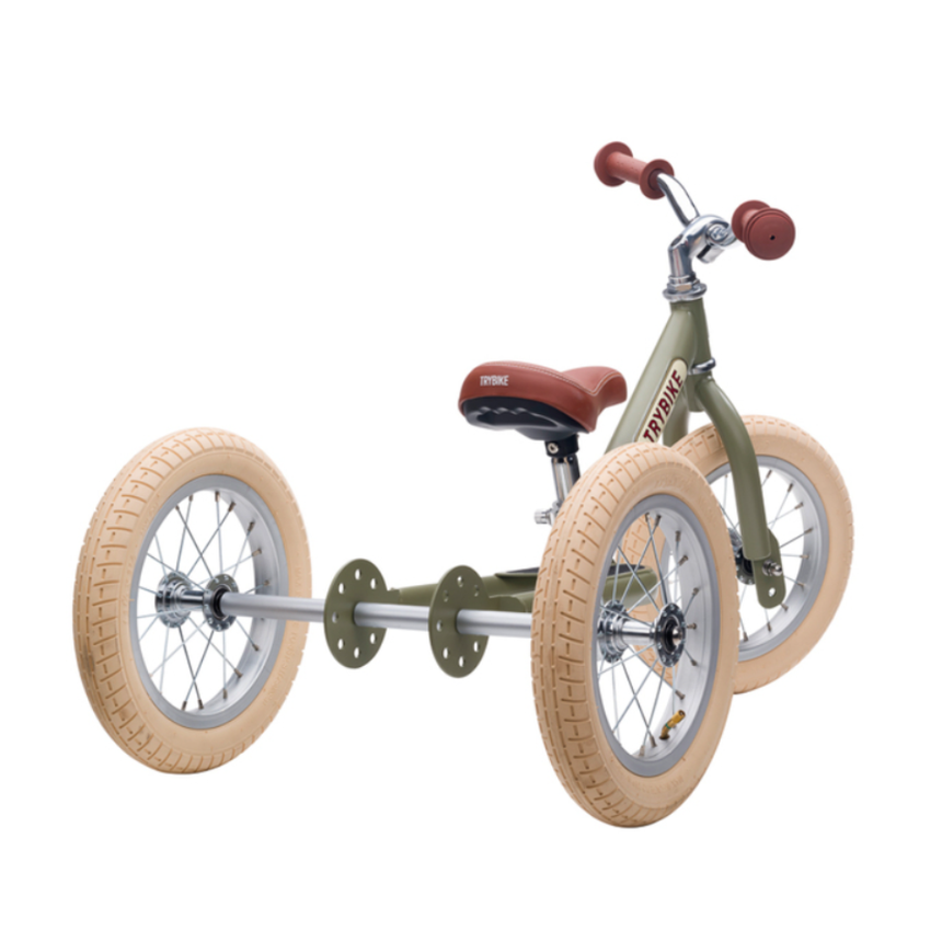 Trybike 2 in 1 Steel Balance Bike & Tricycle – Vintage Green
