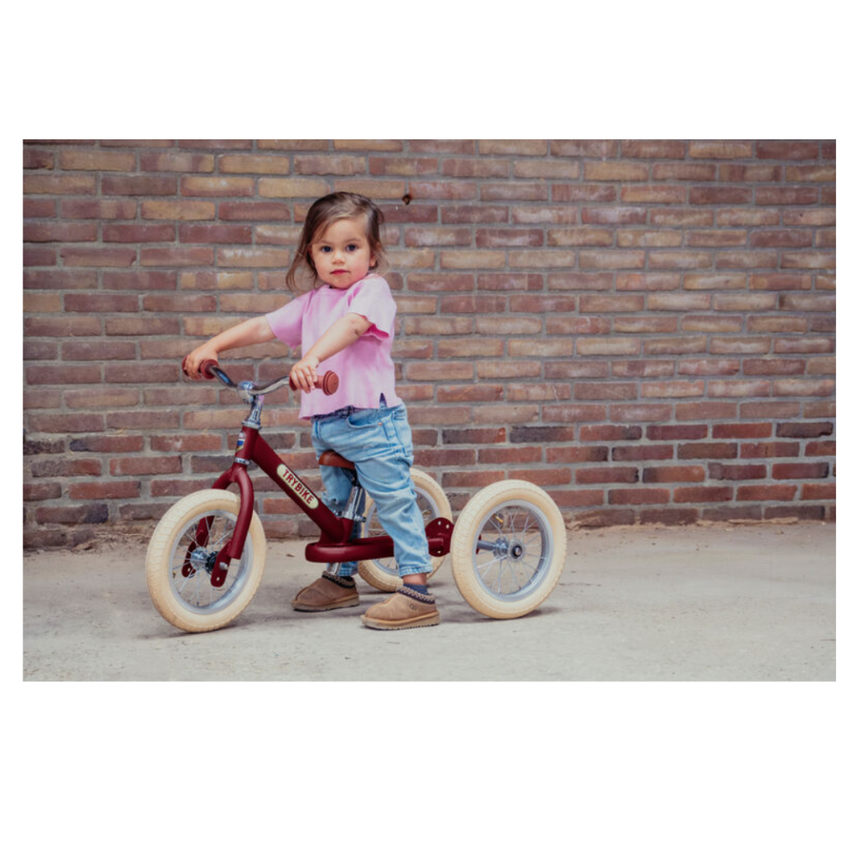 Trybike 2 in 1 Steel Balance Bike & Tricycle – Vintage Red