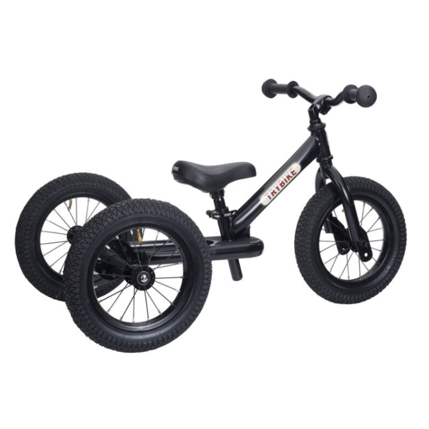 Trybike 2 in 1 Steel Balance Bike & Tricycle – Vintage Black