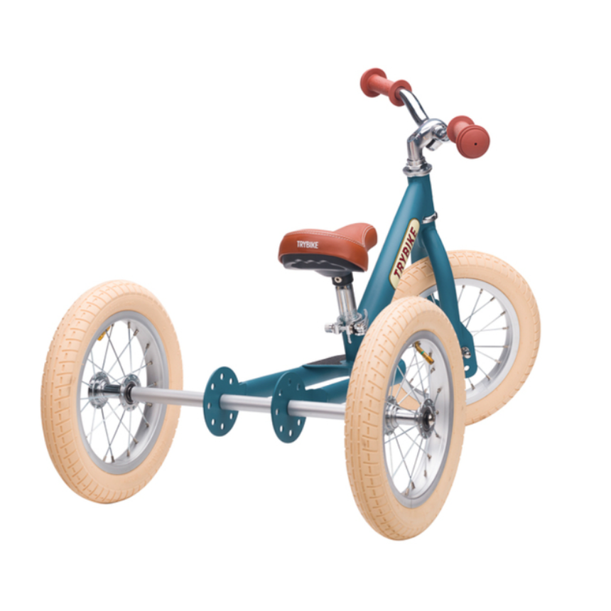 Trybike 2 in 1 Steel Balance Bike & Tricycle – Vintage Blue