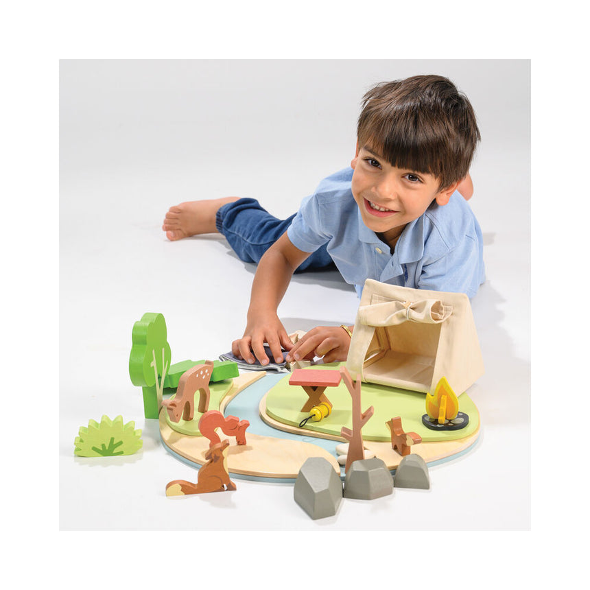 Tender Leaf Toys Pretend Wildlife Camping Play Set
