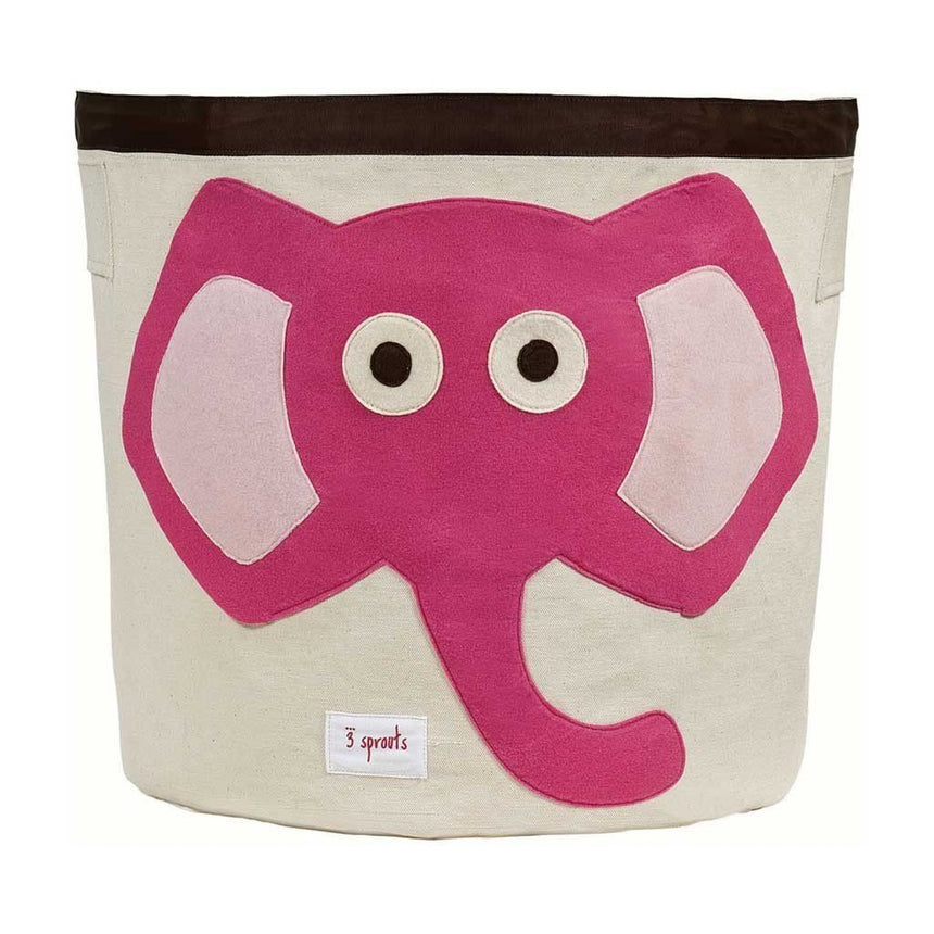 3 Sprouts Storage Bin - Pink Elephant