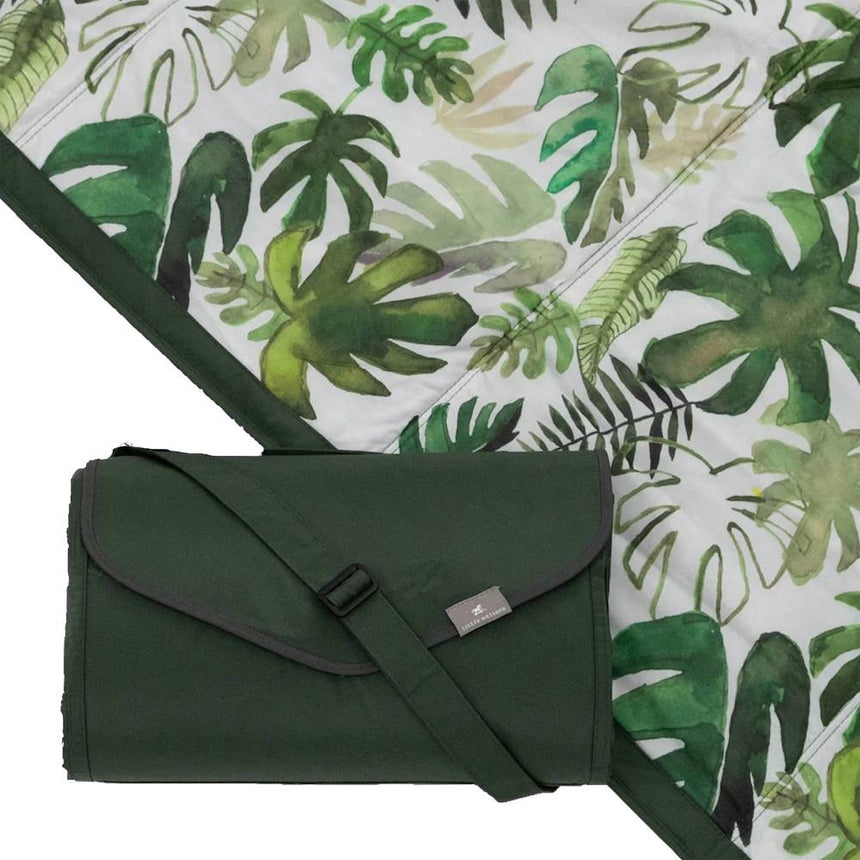 Little Unicorn Outdoor Blanket - 5 x 7 - Tropical Leaf