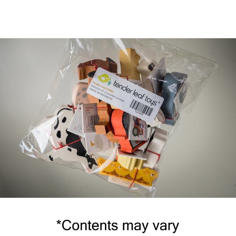 Tender Leaf Toys Wooden Selection of 13 Farm Animals