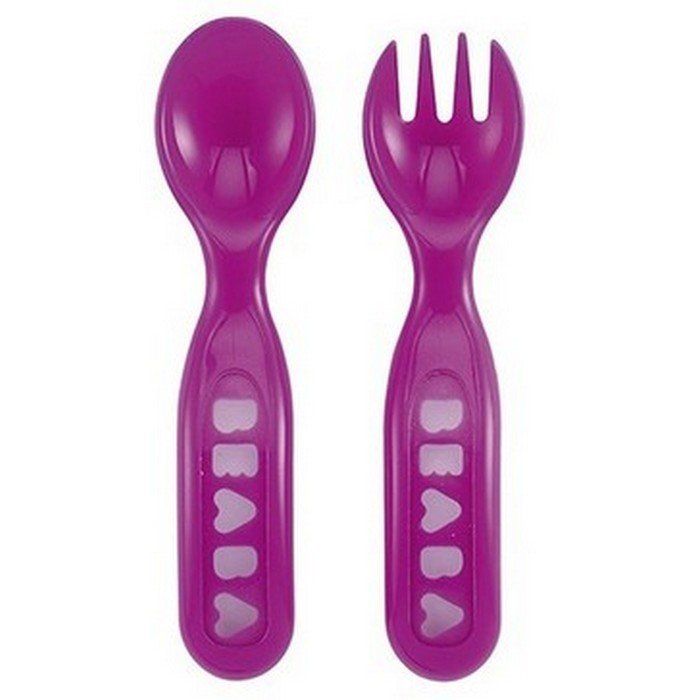 Beaba Soft Cutlery Set - Plum