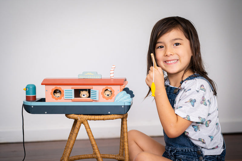 Tender Leaf Toys Wooden Little Otter Canal Boat Play Set