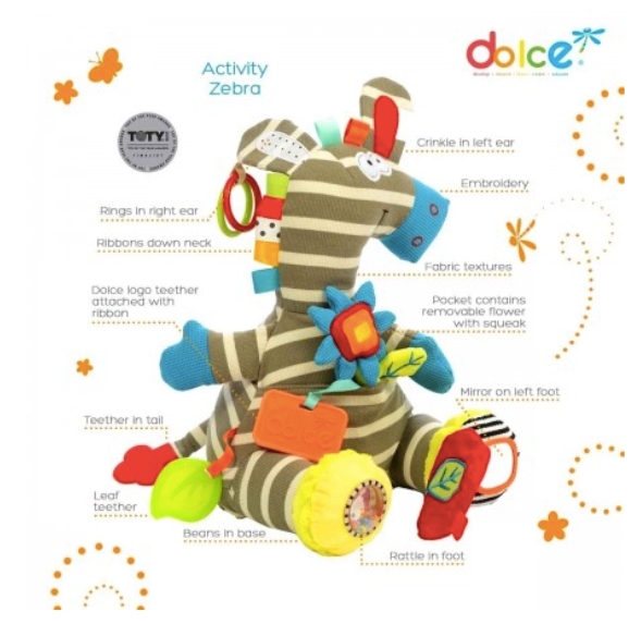 Dolce Toys - Zeddy Zebra