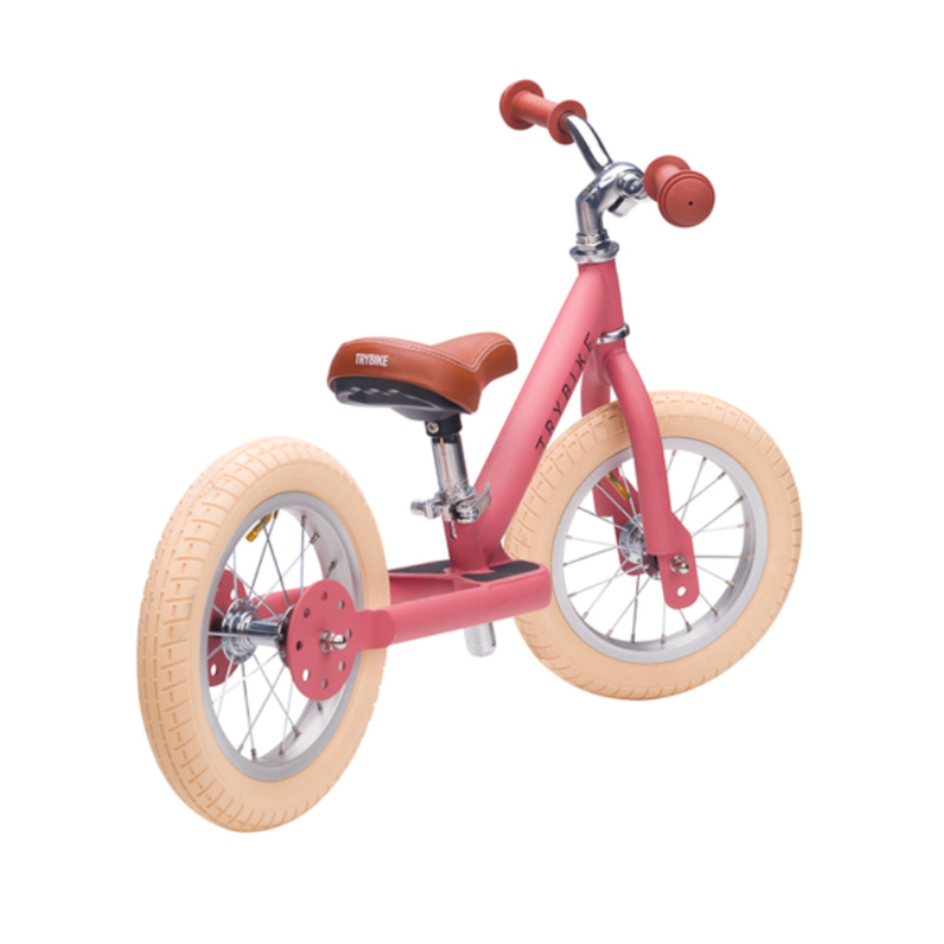 Trybike 2 in 1 Steel Balance Bike & Tricycle – Vintage Pink