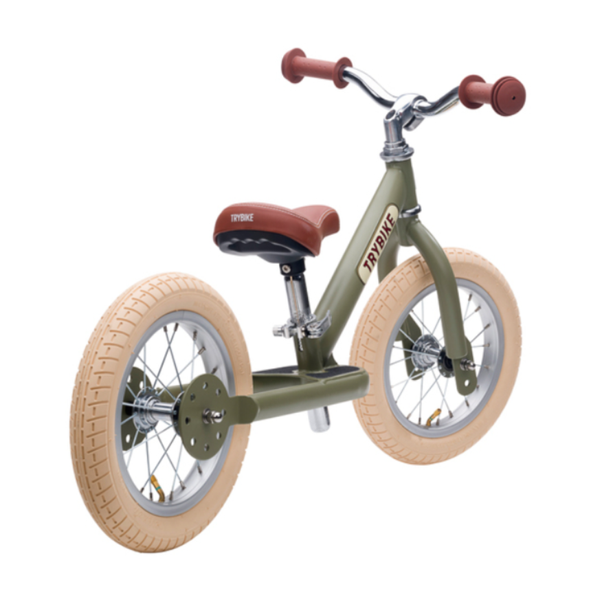 Trybike 2 in 1 Steel Balance Bike & Tricycle – Vintage Green
