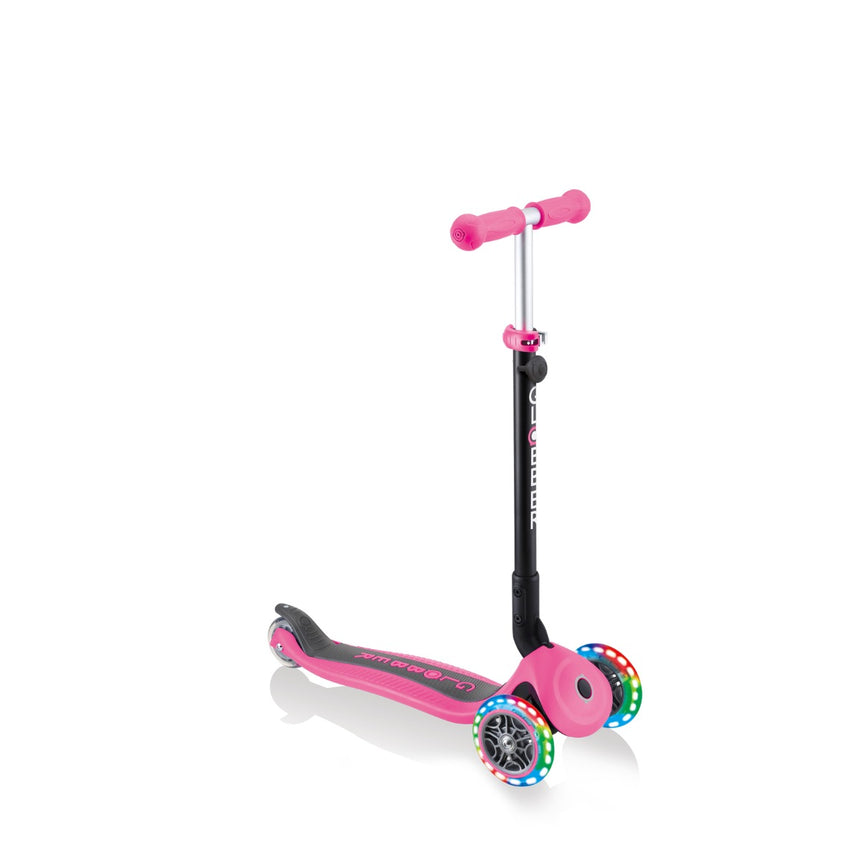 Globber Go Up Sporty Lights Convertible Scooter - Pink